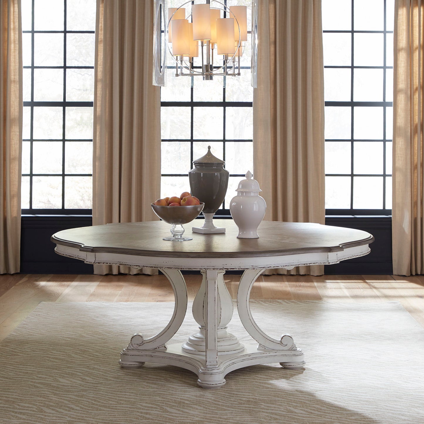 Magnolia Manor - Round Pedestal Table Base - White