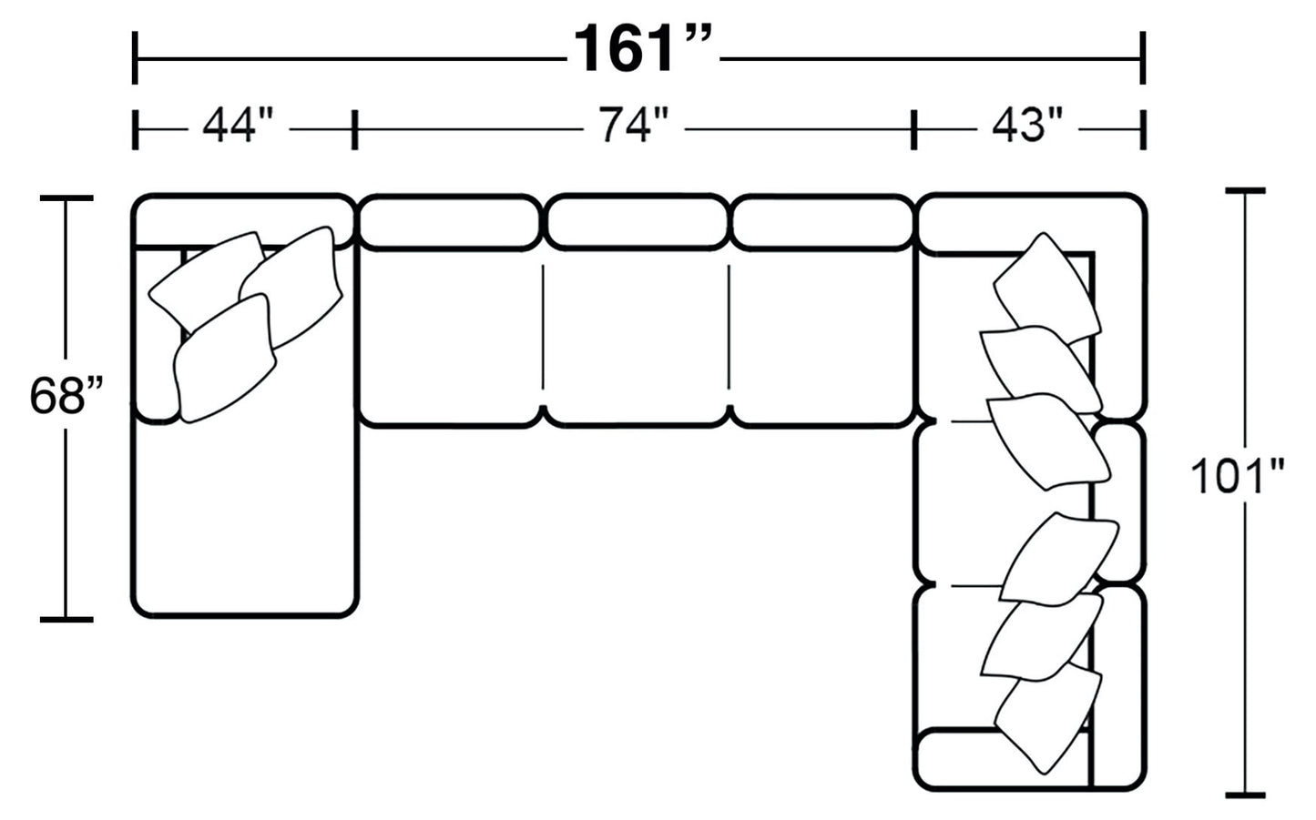 Glacier - Sectional With Included Accent Pillows
