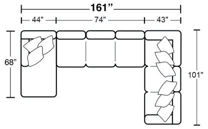 Glacier - Sectional With Included Accent Pillows