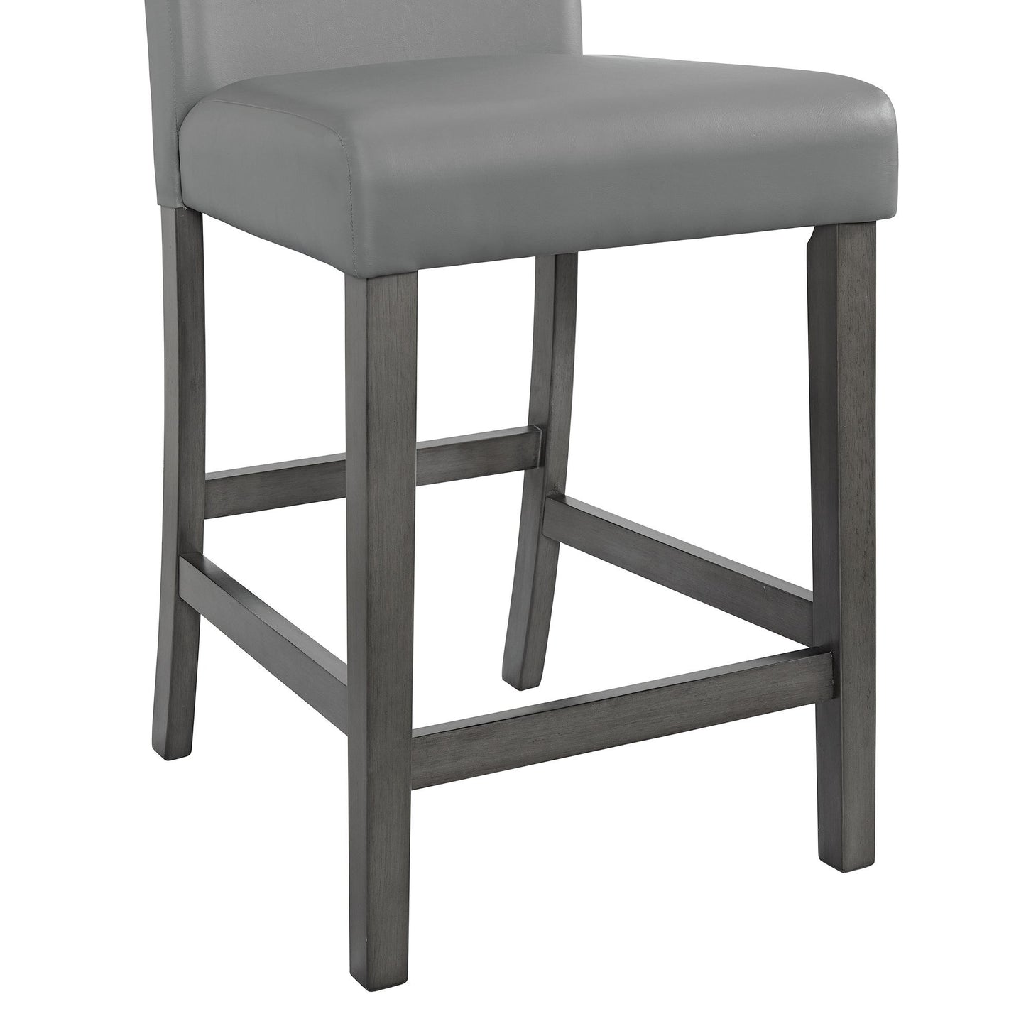 Ambridge - 5 Piece Round Counter Set With Faux Marble Top - Brushed Gray