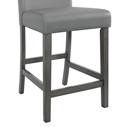 Ambridge - 5 Piece Round Counter Set With Faux Marble Top - Brushed Gray