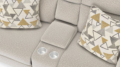 Micah - Power Headrest Power Deep Seat Reclining Console Loveseat - Oatmeal