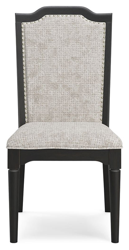 Welltern - Dining Nailhead Trim Uph Side Chair (Set of 2) - Cream / Black