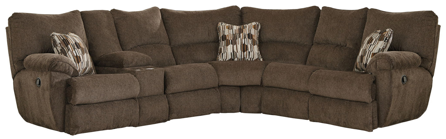 Elliott Sectional - Lay Flat Reclining RSF - Chocolate
