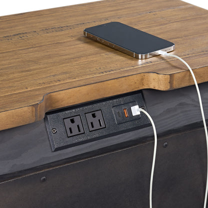 Montrose - Nightstand With Charger & Sensor Light - Espresso & Brown