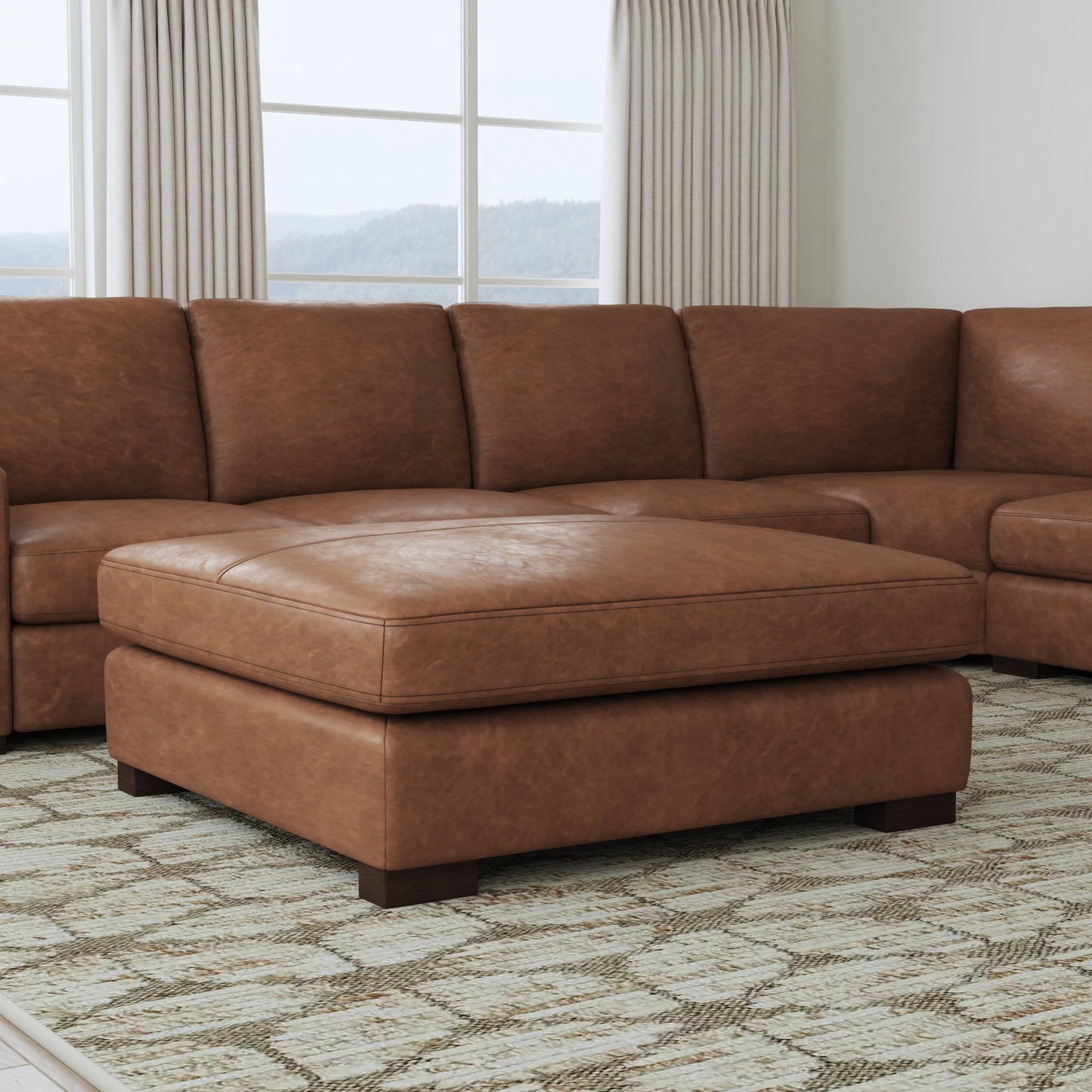 Endurance - Square Cocktail Ottoman - Chestnut