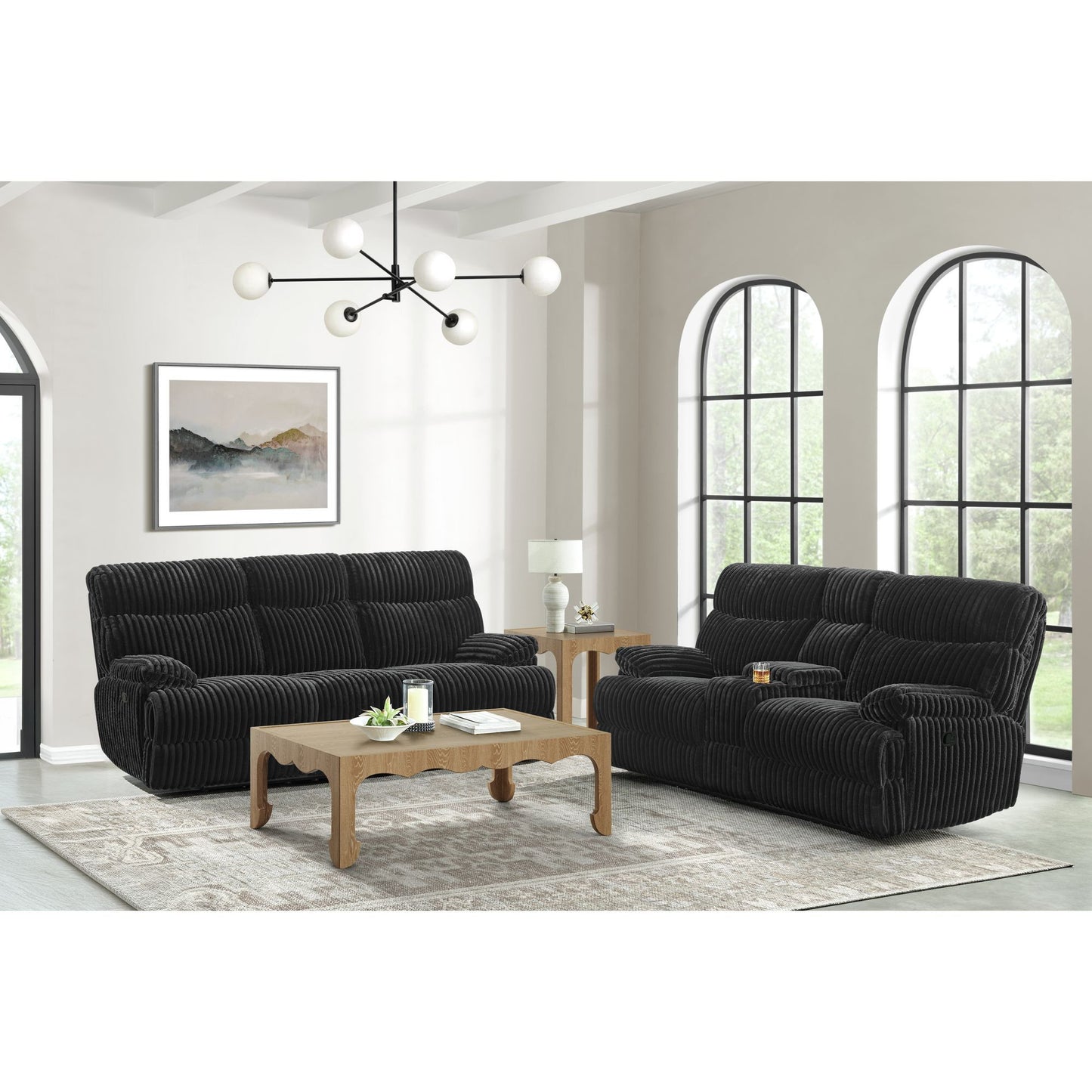 Admiral - Motion Loveseat With Console - Black