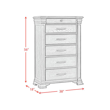 Kings Court - 6-Drawer Chest - Gray