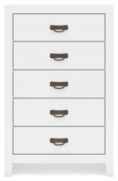 Binterglen - Five Drawer Chest - White