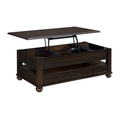 Wagner - Rectangular Lift-Top Coffee Table With Casters - Cherry
