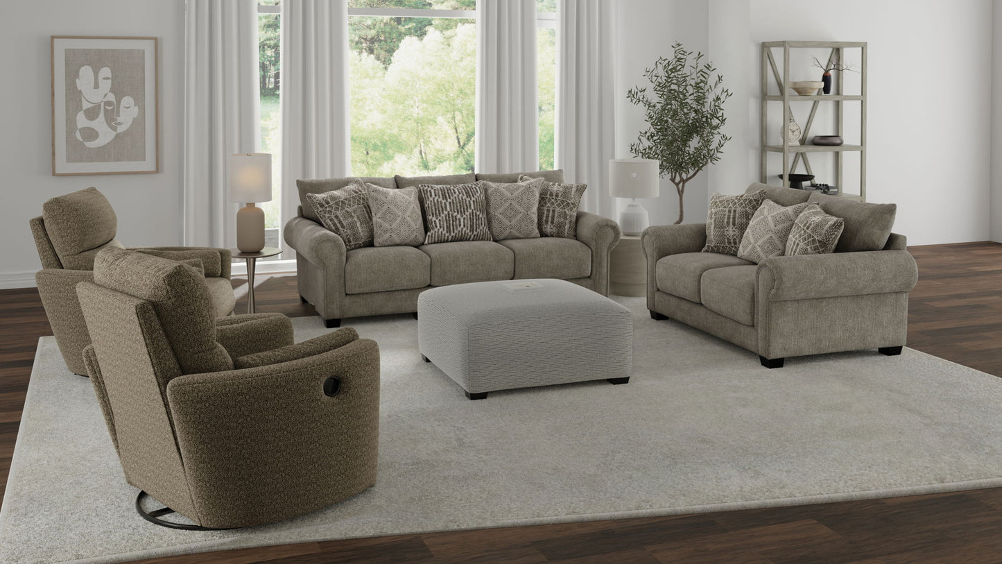 Barrett - Cocktail Ottoman - Pewter