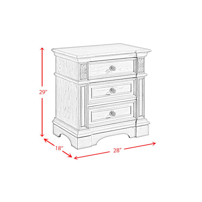 Glenmore - 3-Drawer Nightstand With USB - Aged Gray