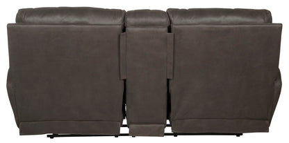 Atlas - Reclining Console Loveseat With Storage - Charcoal