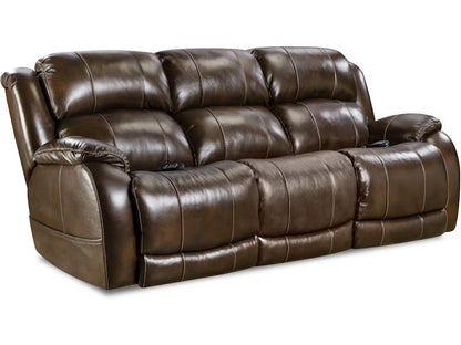 Brown leather sofa on a white background