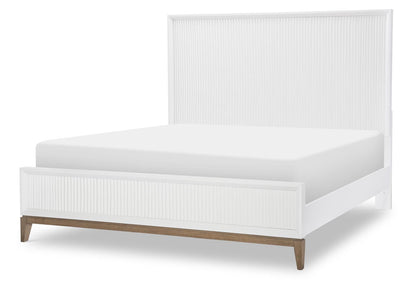 Melrose - Panel Bed Rails Queen / King - Cloud White And Desert Oak