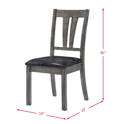 Nathan - Fan Back Chair With PU Seat (Set of 2) - Gray Oak