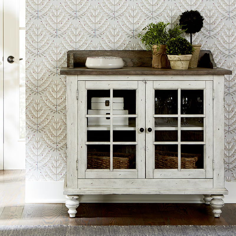 Whitney - Server - Antique Linen / Weathered Gray