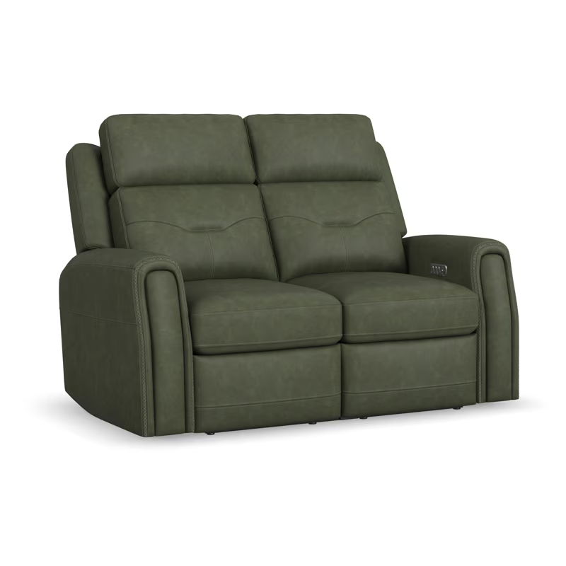 Felix - Power Reclining Loveseat With Console, Power Headrest, Lumbar, Heat & Massage
