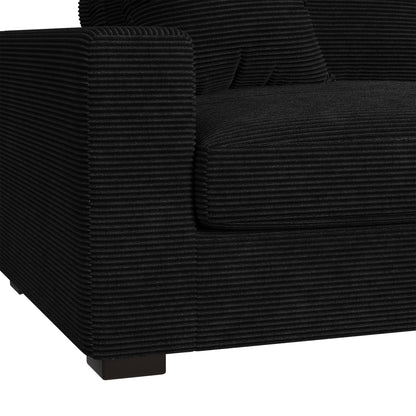 Arizona - Modular LHF Armchair With 1 Pillow 20" - Steno Black