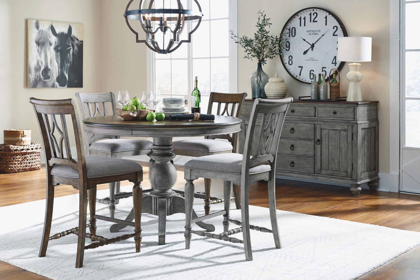 Plymouth - Round Counter Table - Gray