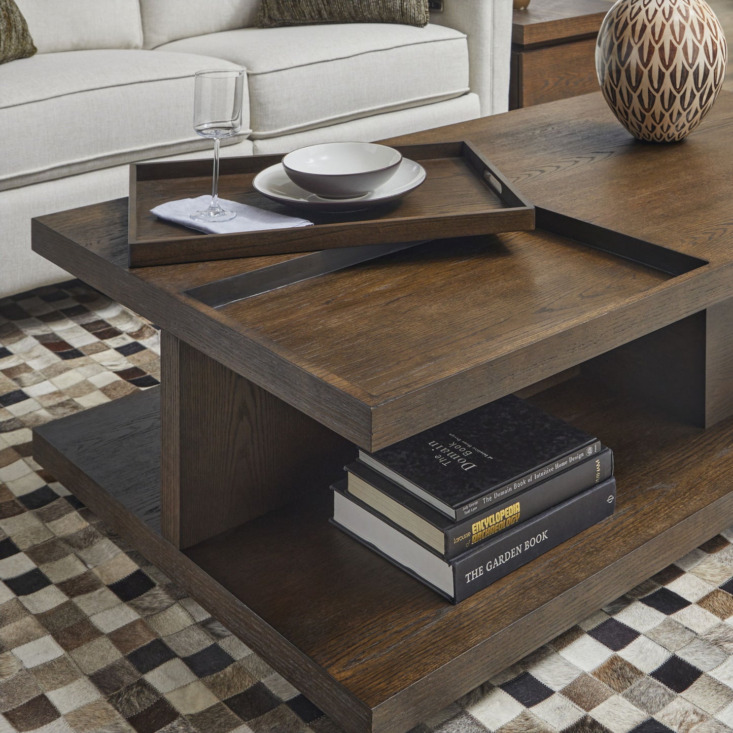Athens - Rectangular Coffee Table With Casters - Chocolate Brown
