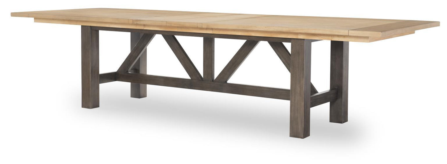 XXX's And OOO's - Trestle Dining Table - Two Tone
