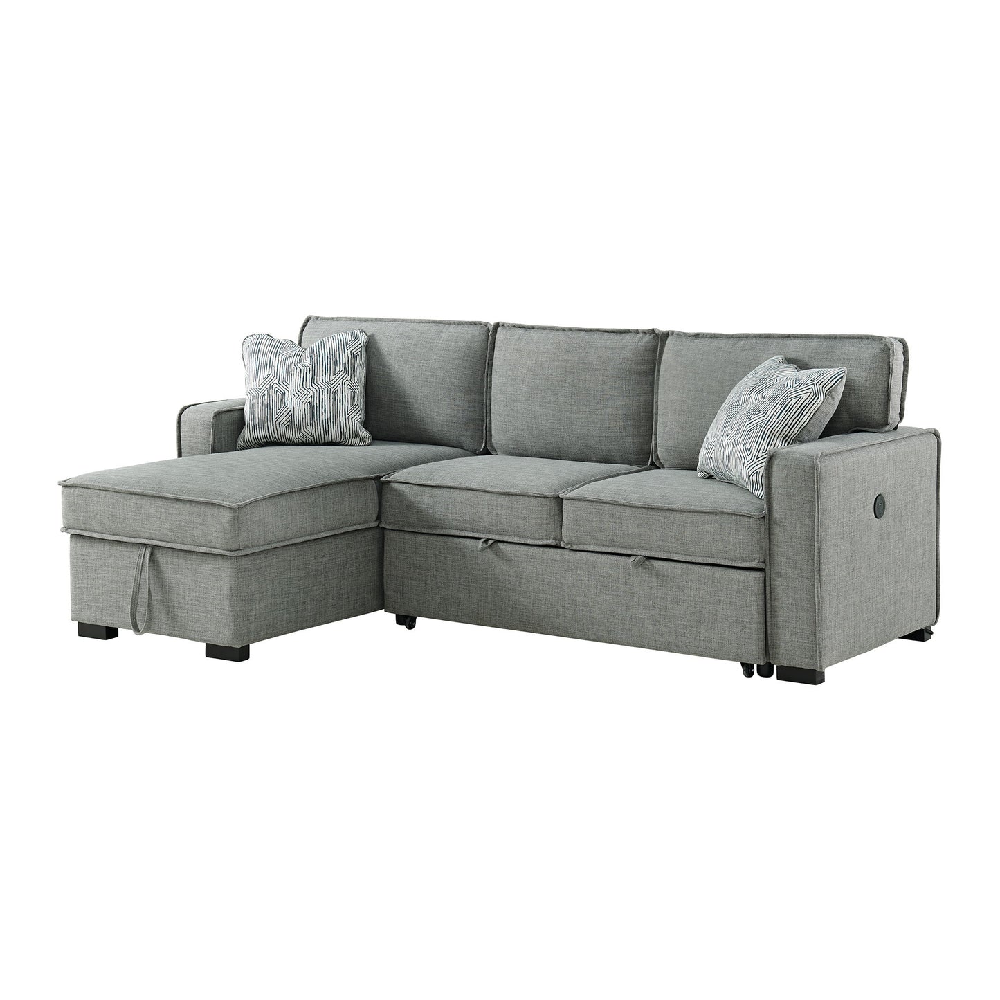 Caracas - Sectional LHF Storage Chaise - Palmer Steel