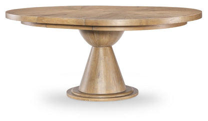 Torrance - Complete Round Dining Table - Aged Driftwood