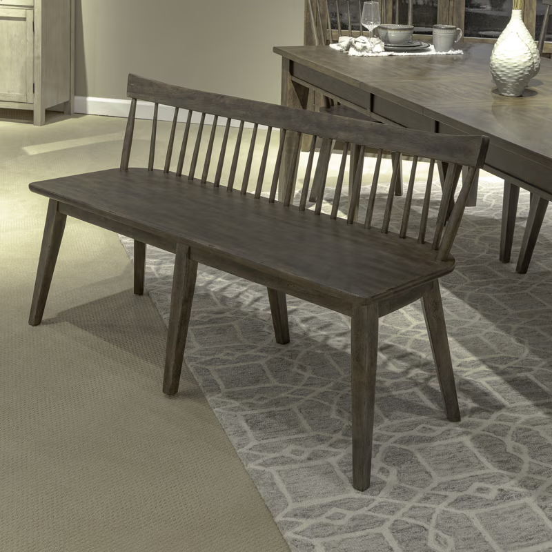 Midland Falls - Spindle Back Bench - Rustic Brown