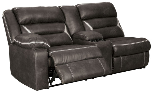 Kincord - Laf Rec Power Sofa W/Console - Midnight