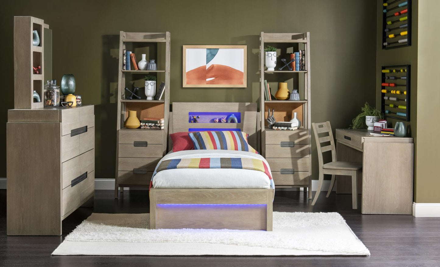 District - Panel Headboard Twin - Weathered Oak