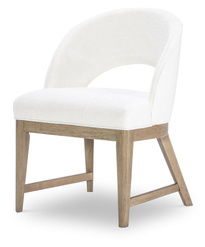 Melrose - Upholstered Arm Chair (Set of 2) - Cloud White And Desert Oak
