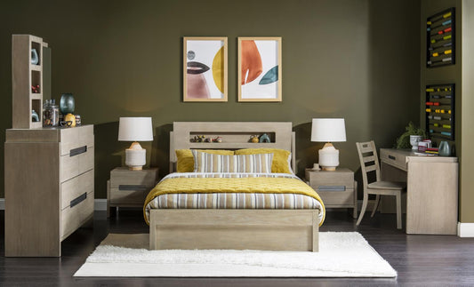 District - Panel Headboard Full - Weathered Oak