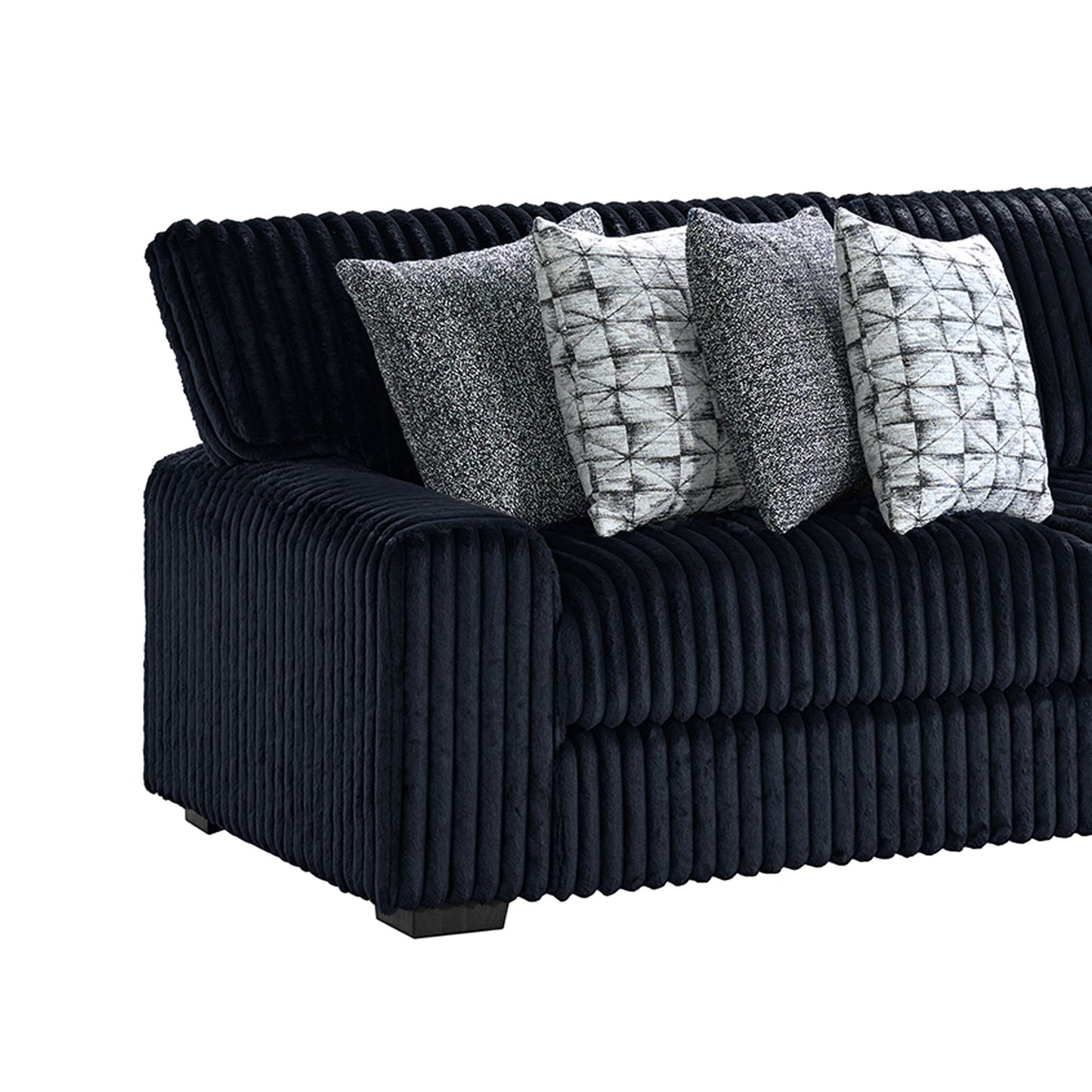 Nightfall - LHF Loveseat With 4 Pillows 20" (2 Winkin Walnut, 2 Nod Walnut) - Grand Cord Black