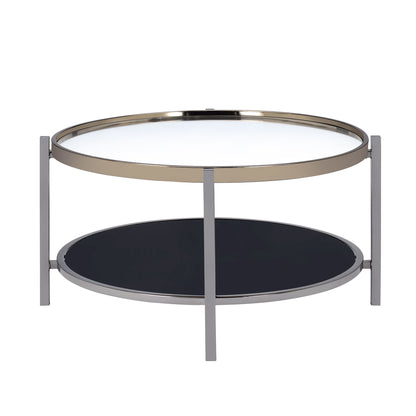 Edith - Round Coffee Table - Dark Nickel
