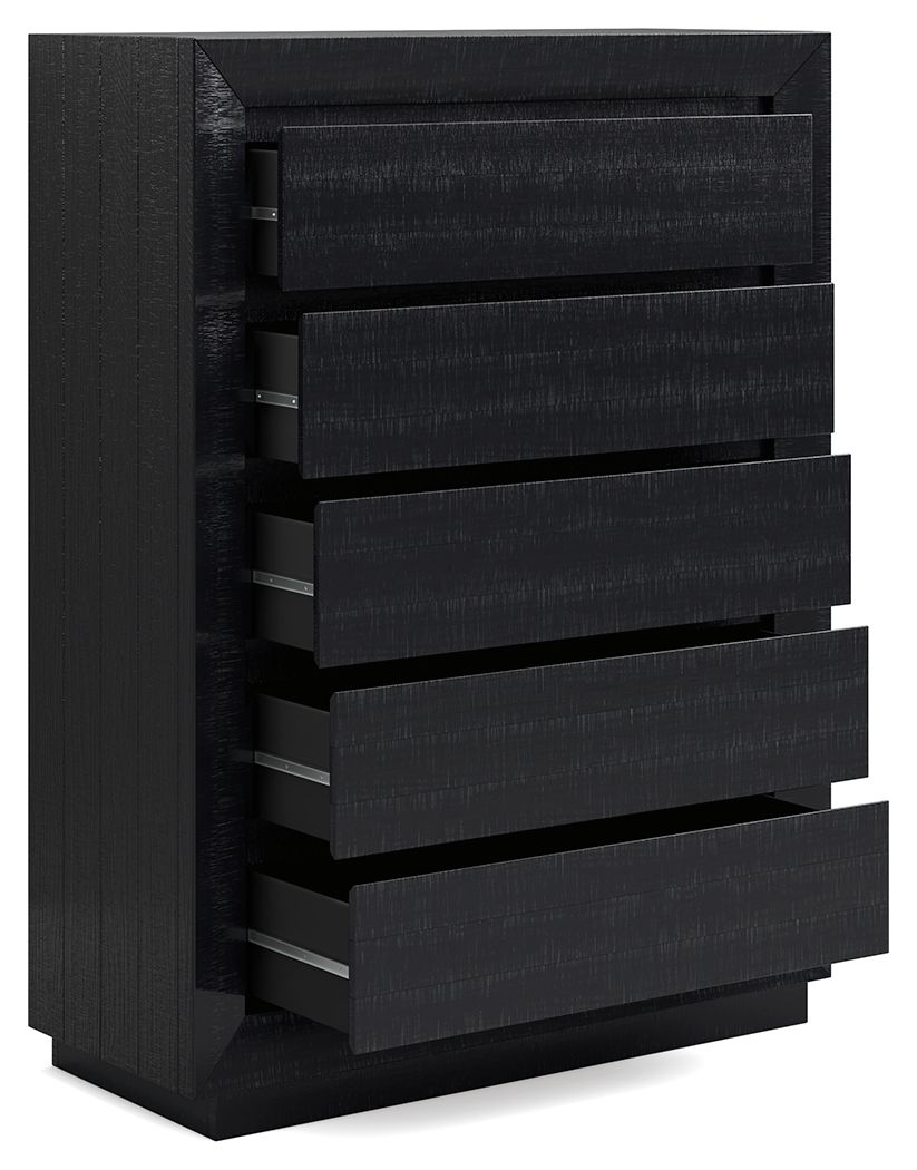 Londer - Five Drawer Chest - Black