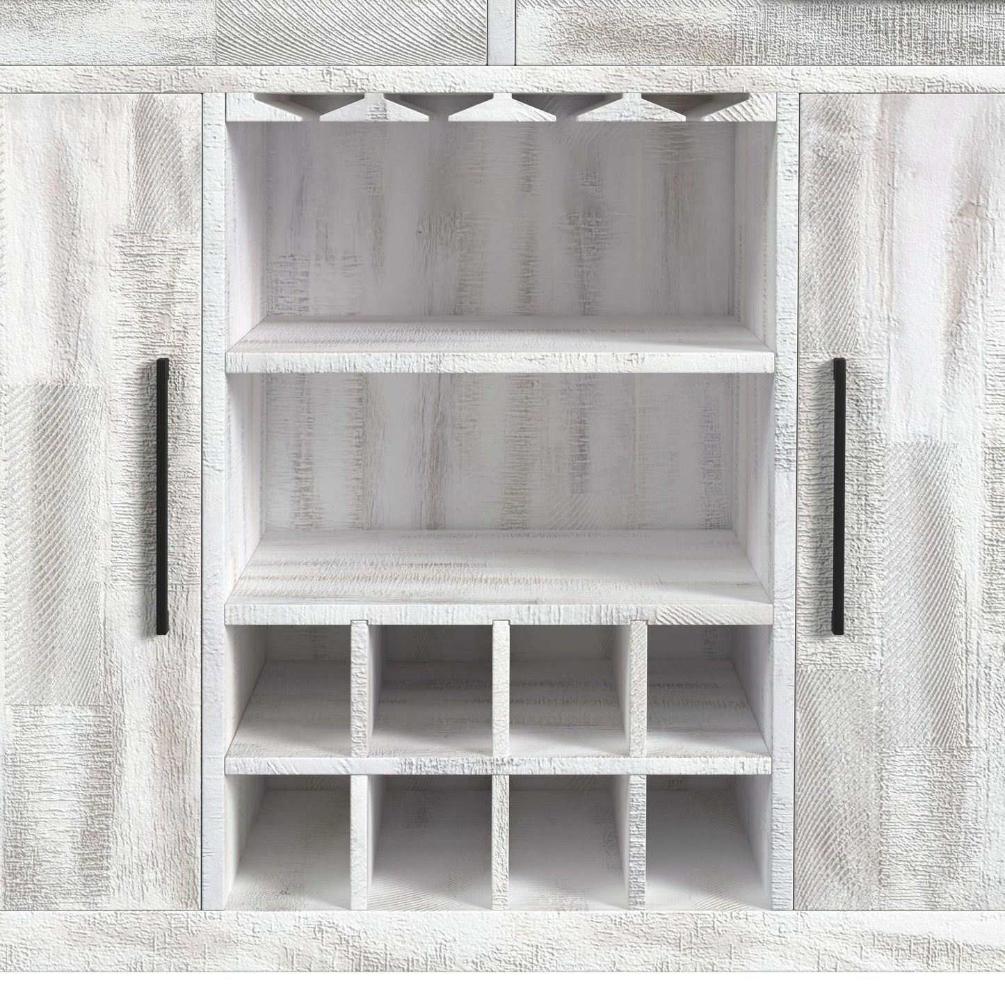 Rogen Rustic - Bar Table With Ice Tray, USB And Power - Rustic White