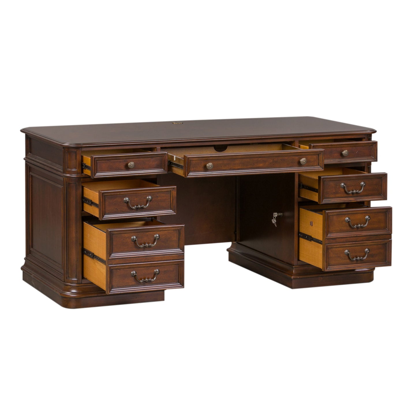Brayton Manor - Jr Executive Desk Base - Dark Brown