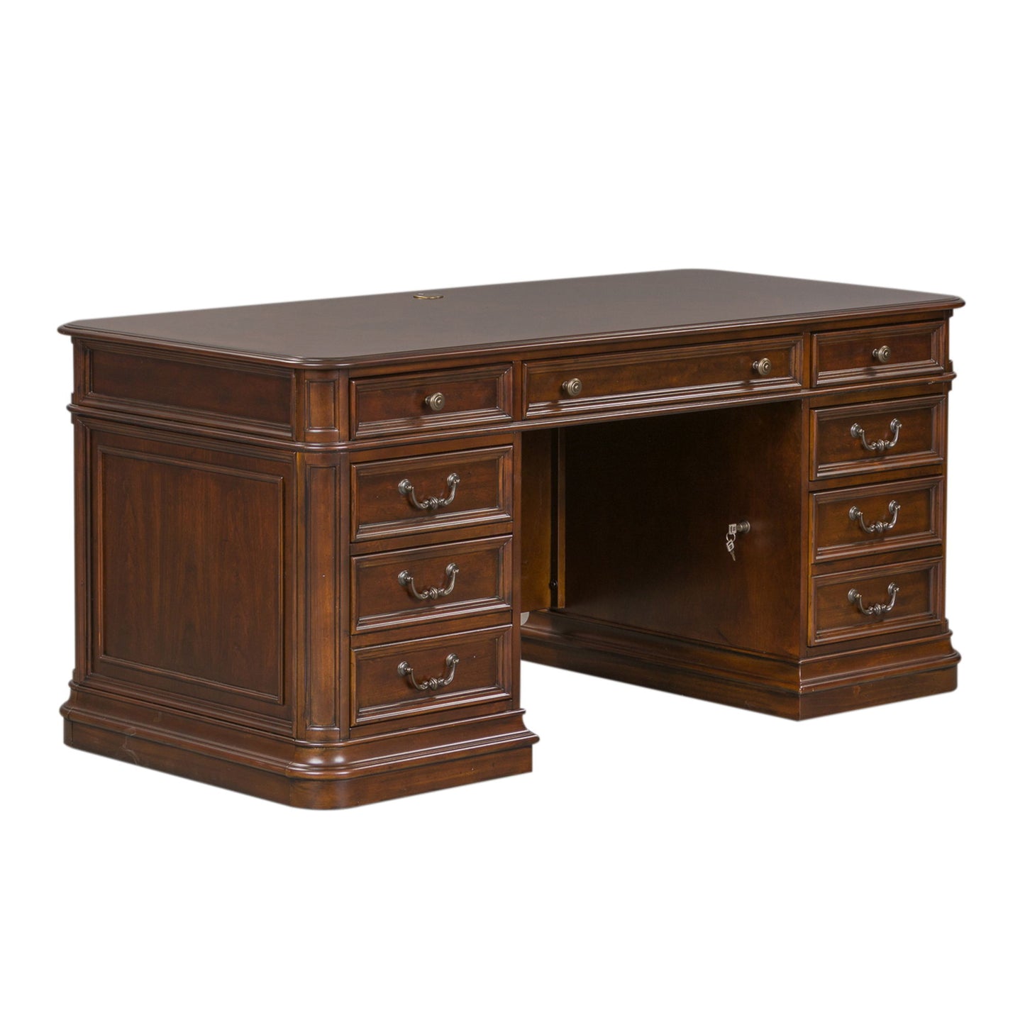 Brayton Manor - Jr Executive Desk Base - Dark Brown