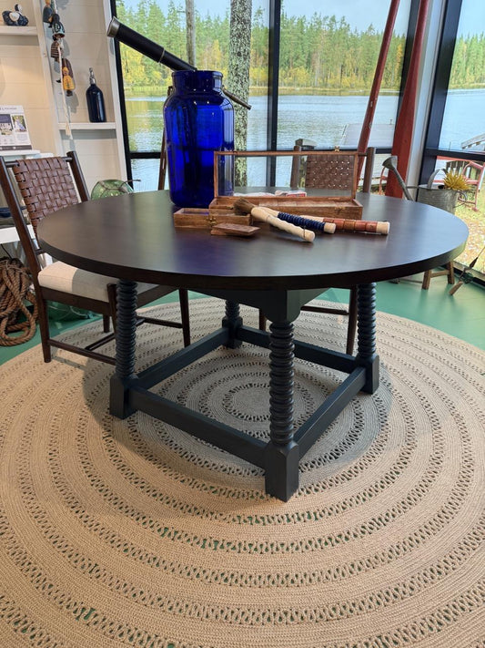 Lake House - Round Pedestal Table - Sea Glass And Dried Tobacco