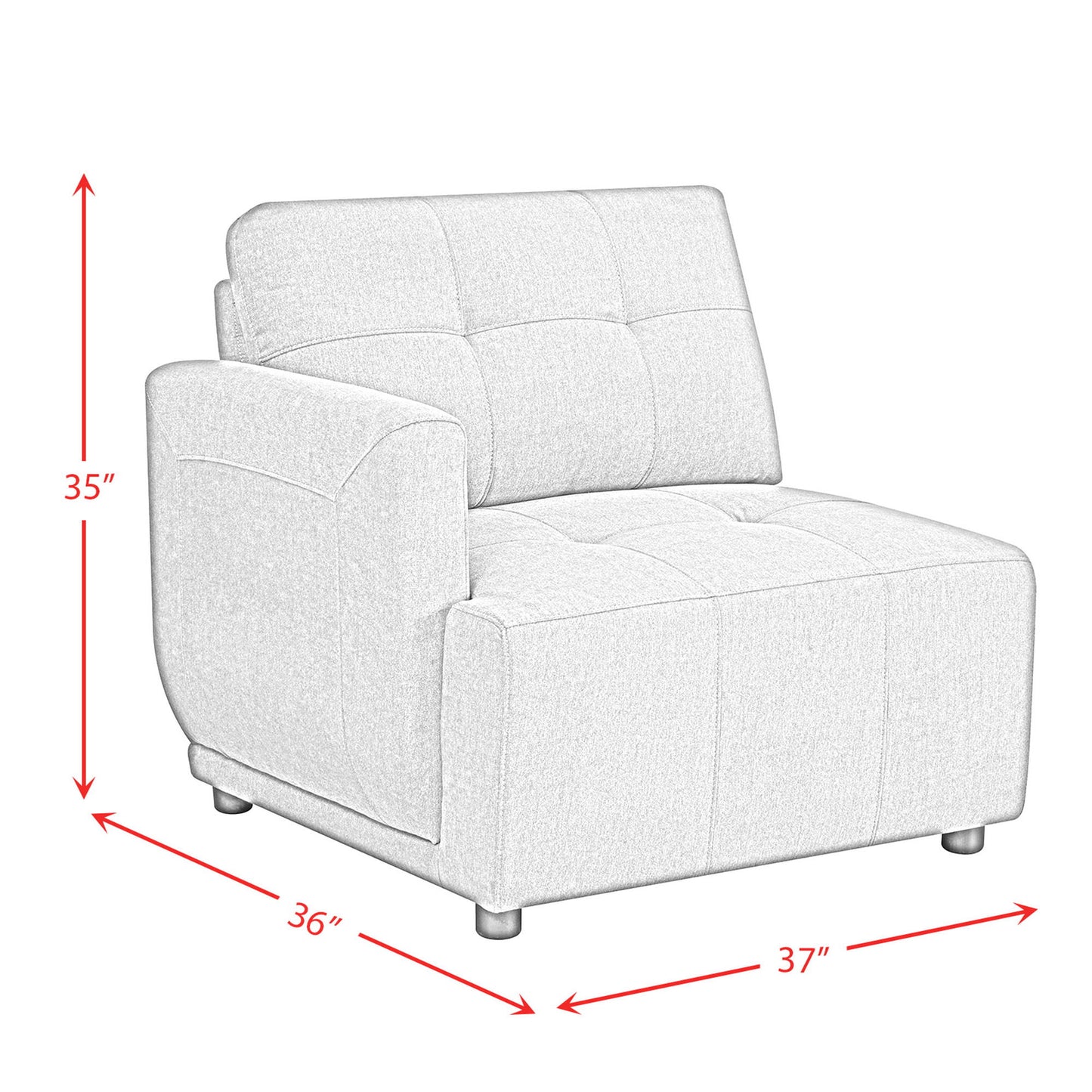 Armani - Modular LSF Chair, No Pillow (Ista3 Packaging) - Columbia Natural