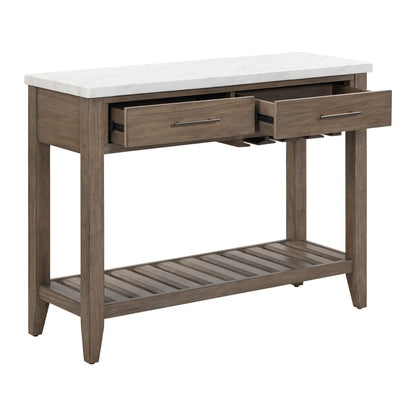 Edison - Server With Faux Marble Top - Brownstone