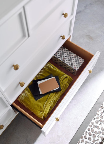 Chelsea - Drawer Chest - White With Gold Accents