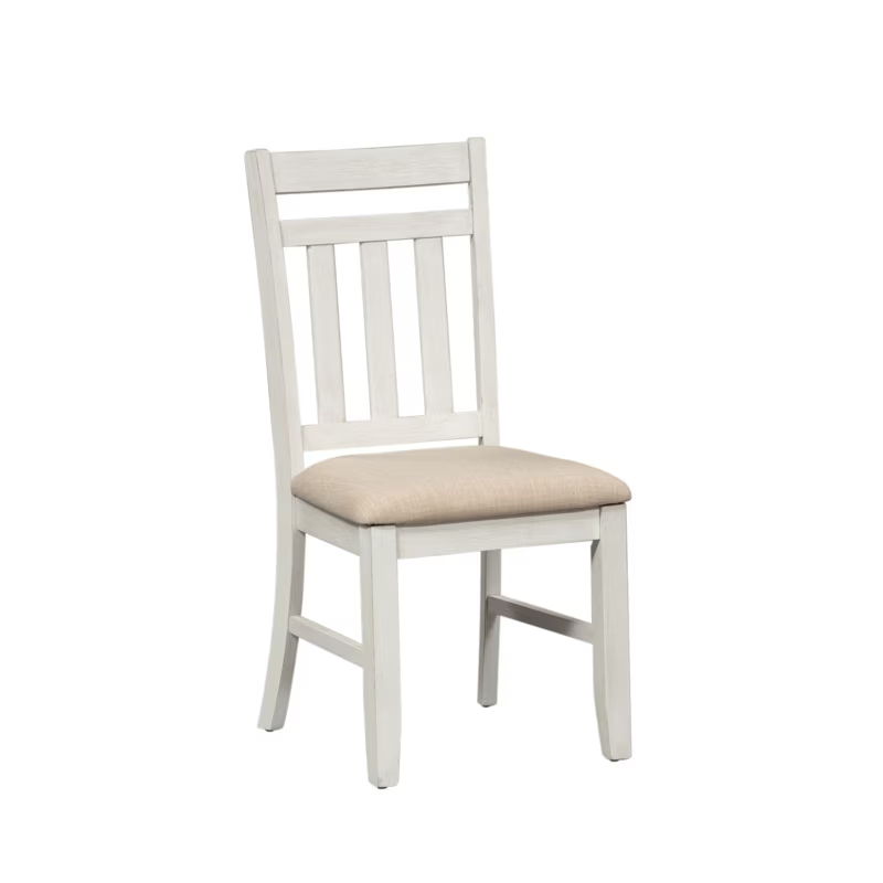 Summerville - Slat Back Side Chair - Soft White Wash / Wirebrushed Gray