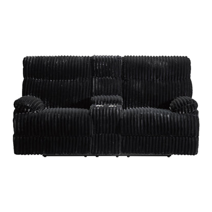 Admiral - Motion Loveseat With Console - Black
