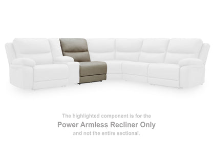 Narwhal Place - Power Armless Recliner With Adjustable Headrest - Pebble