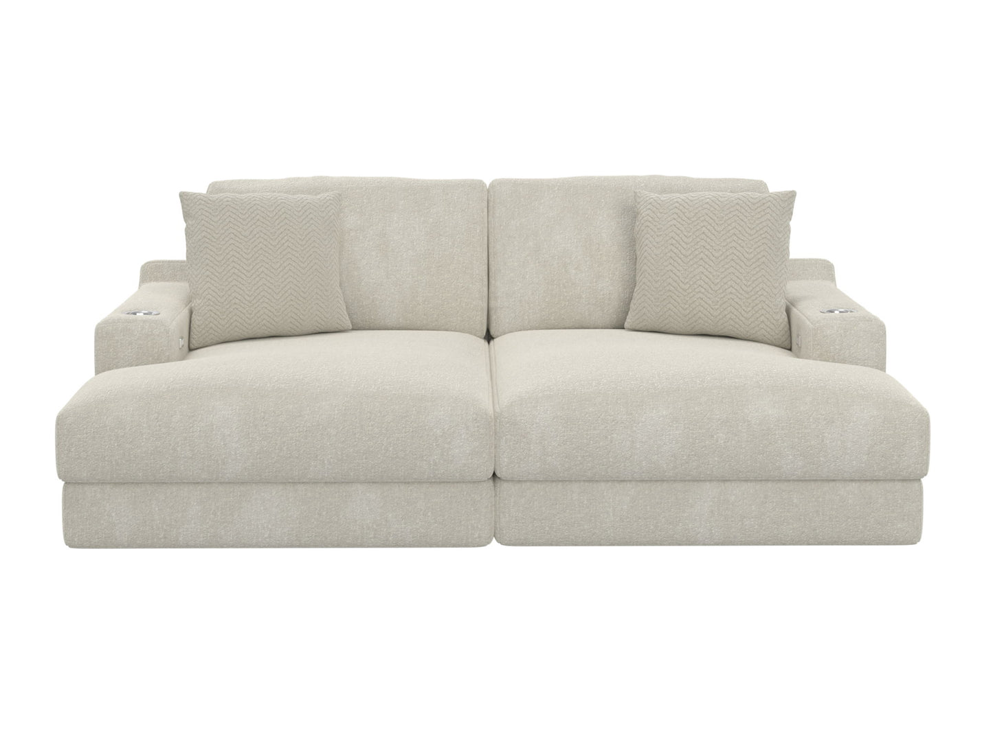 Cozy - RSF Chaise With USB - Pearl