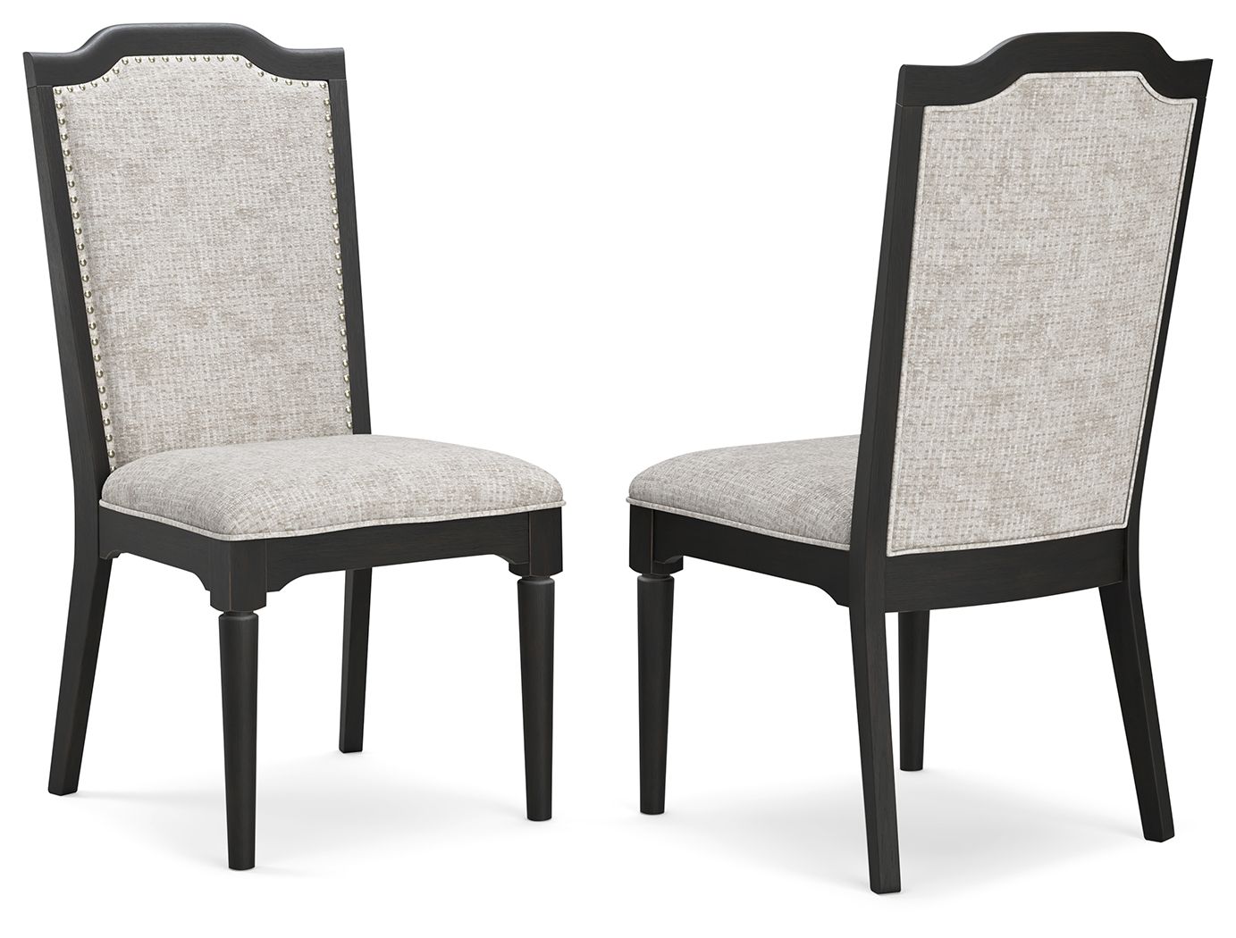 Welltern - Dining Nailhead Trim Uph Side Chair (Set of 2) - Cream / Black