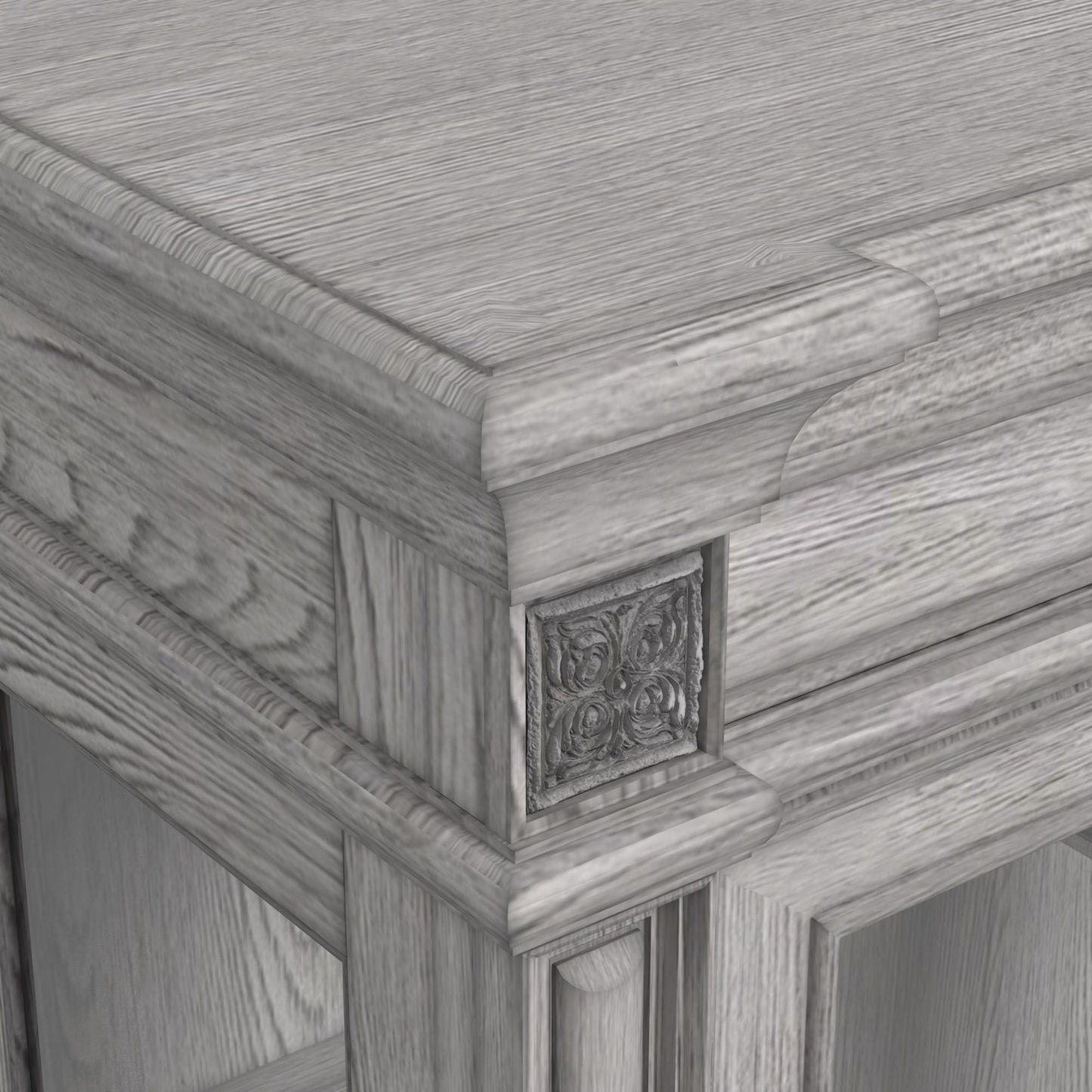 Glenmore - Curio Top With 2 LED Lights - Aged Gray