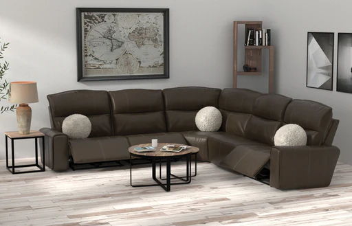 Tramonti - 5 Piece Modular Sectional With 2 Reclining Seats - Chocolate